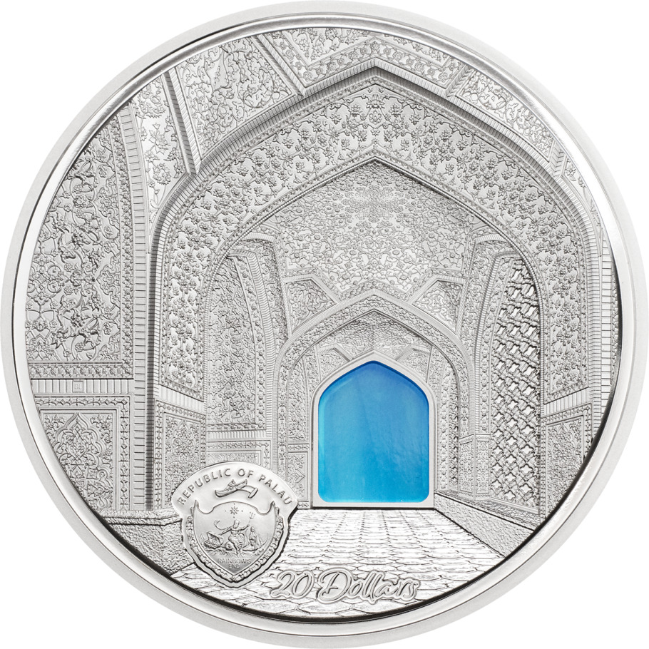 Palau 2020 $20 TIFFANY ART Series Isfahan 3 Oz Silver Proof Coin