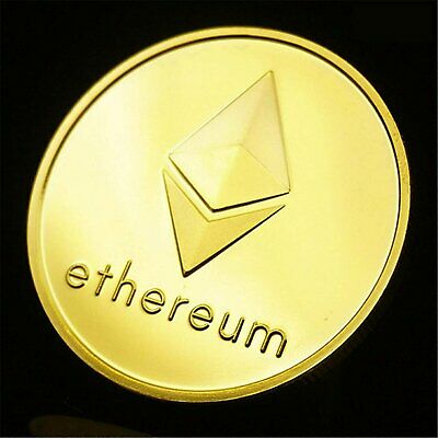 1 PCS Ethereum Coins 2021 Commemorative Collectors Gold Plated Crypto ETH Coin