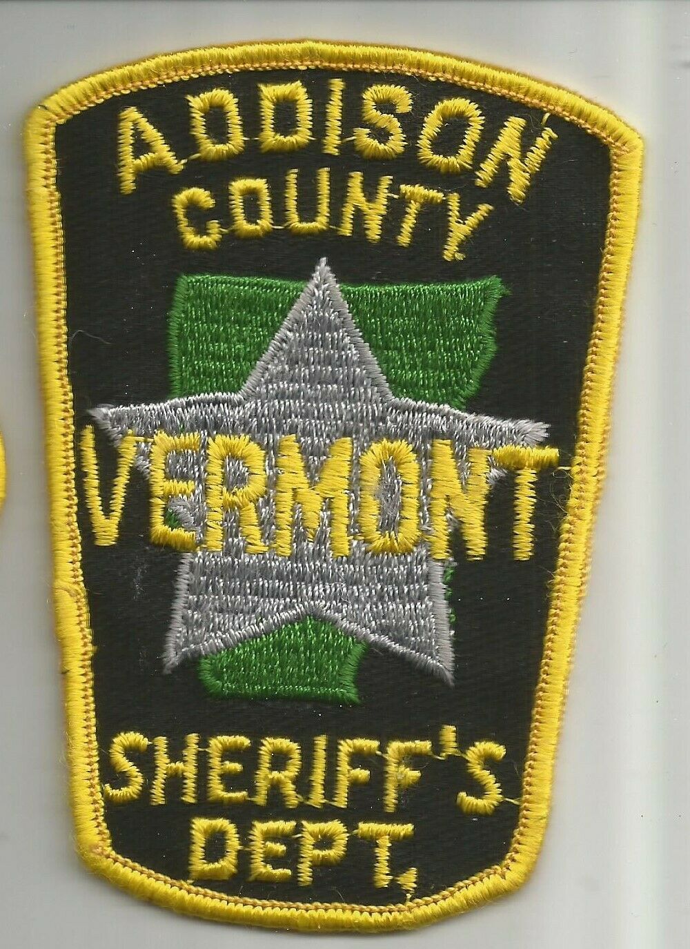 Addison County Sheriff's Department, Vermont  OLD RARE STYLE Cheese  cloth back
