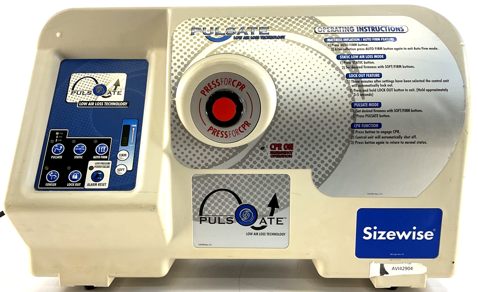 Sizewise 61355002 Pulsate™ Low Air Loss Pulsation Controller and Pump