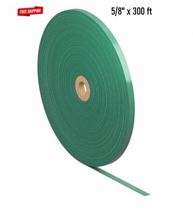 Plastic Strapping 15/8  x 300 ft Green Hand-Grade Polyester 0.03 in Thick