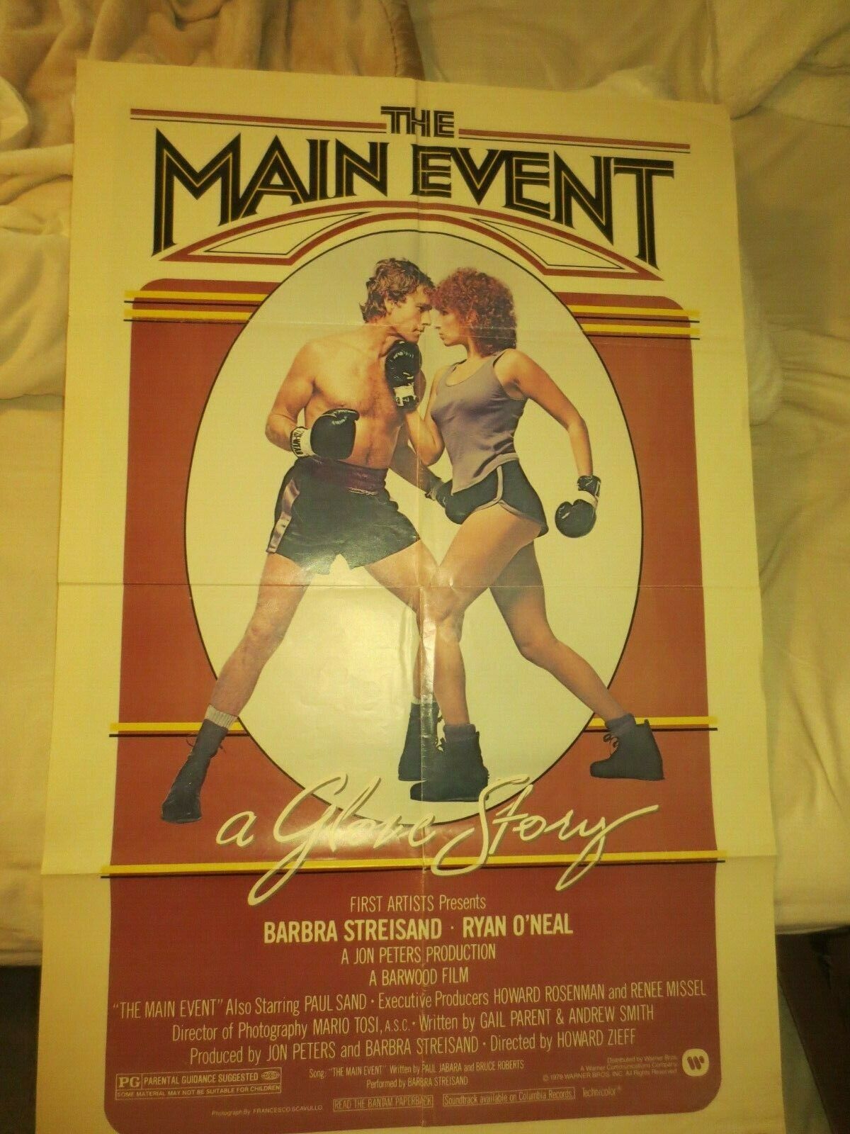 ORIGINAL 1979 "THE MAIN EVENT" BOXING MOVIE POSTER- LARGE 26" X 40"-NICE COND.