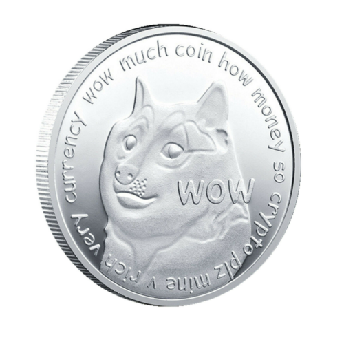 1 PCS Dogecoin Commemorative Collectors Doge Coins Silver Crypto Bitcoin