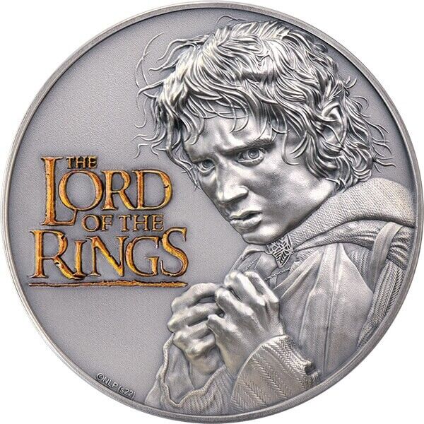 Lord of the Rings 2oz Antique finish Silver Coin Cook Islands 2022