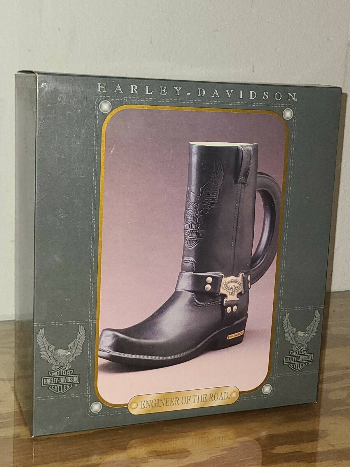 Harley-Davidson Black Boot Stein Mug Engineer of the Road Special Edition 1998