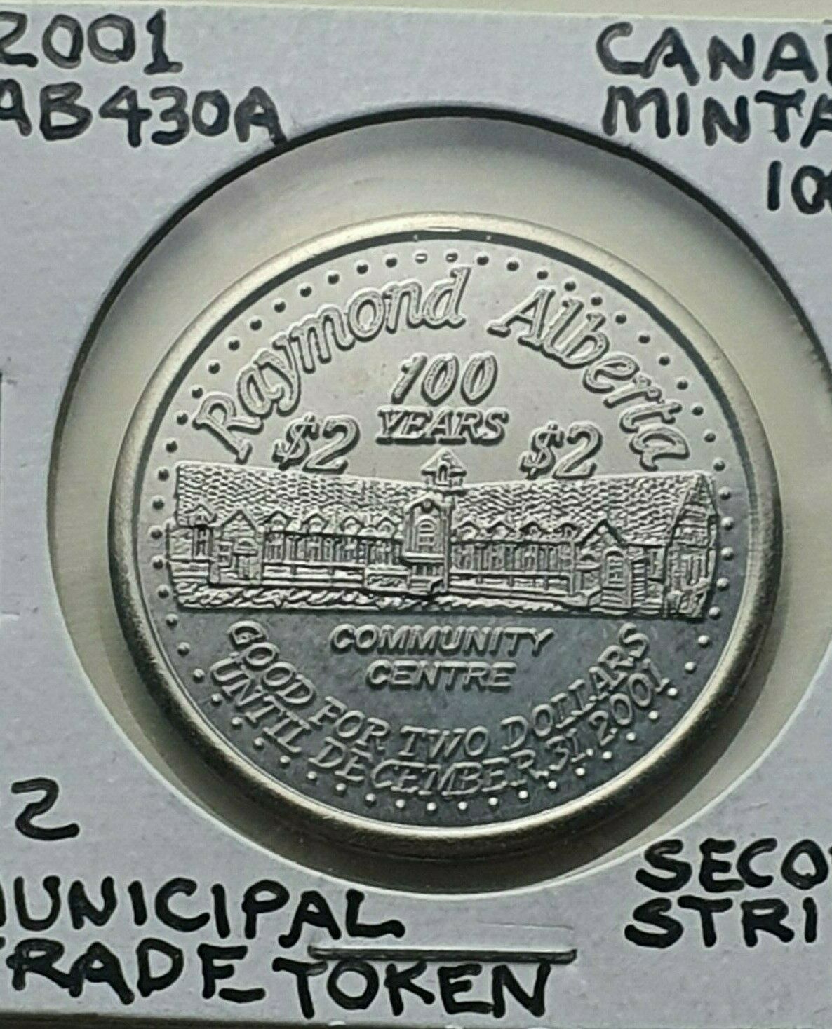 2001 Raymond Alberta $2 Centennial Dollar Proof Like, Mintage = 100