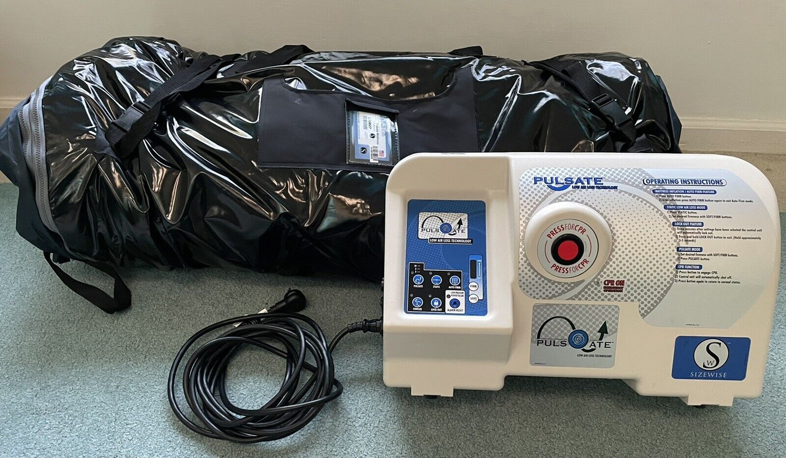 Sizewise Pulsate™ Low Air Loss Pulsation Therapy- Mattress and Pump
