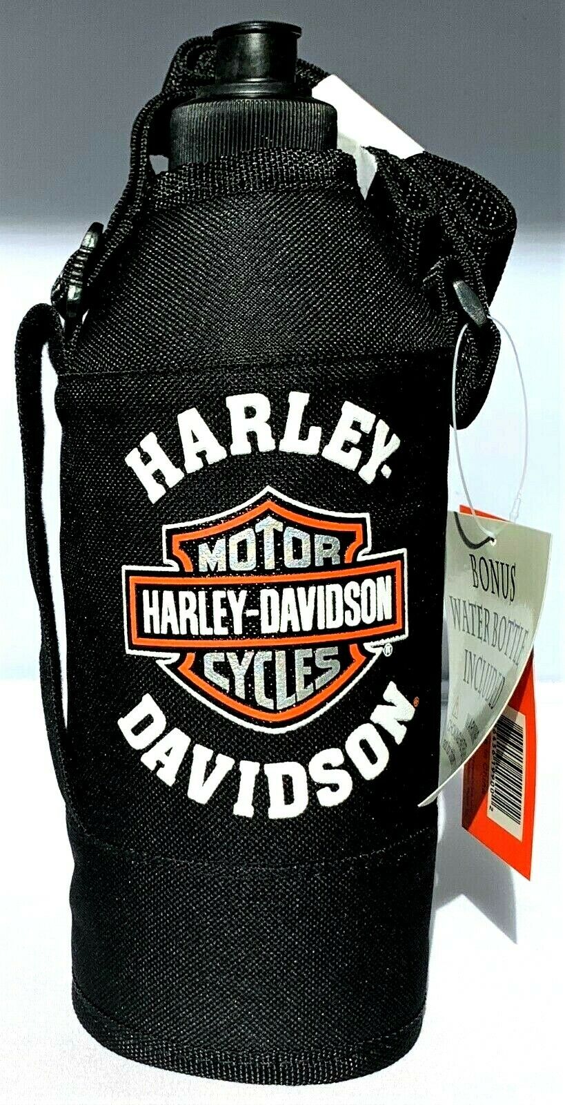 HARLEY DAVIDSON LARGE WATER BOTTLE AND HOLDER WITH CARRY STRAP