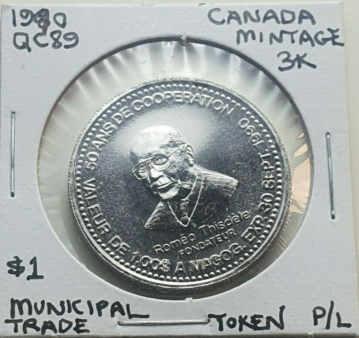 1990 Magog Quebec $2 50 Years dollar token, Proof like